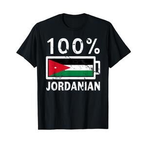 Jordan Flag T-Shirt 100 Jordanian Battery Power Tee T-Shirt